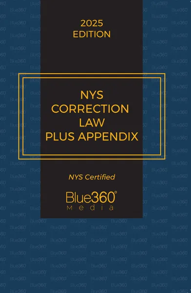 Publication cover of NYS Correction Law Plus Appendix - 2025 Edition